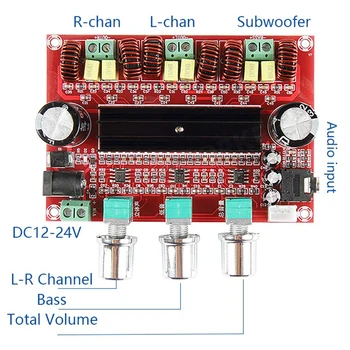 bluetooth 5.0 Ses Stereo Dijital güç amplifikatörü Kurulu TPA3116D2 2 * 80W + 100W 2.1 Kanal Bas Subwoofer AMP Modülü