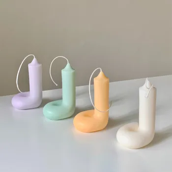 Büküm Bükme Sivri Silikon Mum Kalıp Silindirik Tütsü Alçı DIY Geometrik Mum Sabun Kalıp 3d El Yapımı ev dekoru