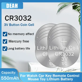 CR3032 3032 3V 550mAh Lityum Pil CR 3032 Düğme Düğme Hücre İçin Oyuncak Araba Uzaktan Kumanda Saat İzle Hesap Makinesi Fareler Traş Makineleri