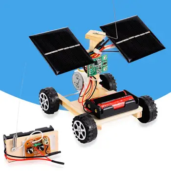 DIY Güneş Uzaktan Kumanda Yarış Araba Modeli Bilim Deney Çocuklar Montaj Oyuncak