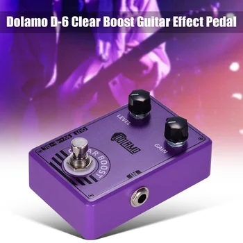 Dolamo D-6 Temizle Boost Gitar Efekt Pedal Mor Gitar Pedalı Boost Etkileri Gerçek Bypass Elektro Gitar Aksesuarları için