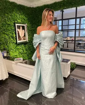 Eightree Lüks Mermaid balo kıyafetleri Saten Straplez Payetli Uzun Örgün Abiye Elbiseler De Soirée 2023 Parti Yetiştirilen