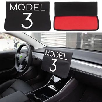 Ekran Koruyucu Kapak Model3 / ModelY LOGO Tesla Modeli 3 Y Siyah / Kırmızı / Beyaz Araba Döner Braketi Koruma Oto Aksesuarları 2022