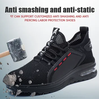Emek koruma ayakkabı erkek yaz nefes anti-smashing ve delinme dayanıklı ayakkabı Hafif aşınmaya dayanıklı kaymaz