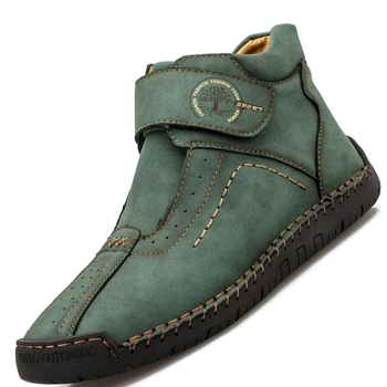 Erkekler Vintage Çizmeler Deri yarım çizmeler Erkekler Rahat rahat ayakkabılar El Yapımı Moccasins Erkekler için Hafif Spor Ayakkabı Botas Hombre