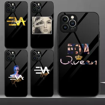 Eva Kraliçe Telefon Kılıfı Temperli Cam iPhone 13 12 11 14 Pro Max Mini X XR XS 8 7 6s Artı SE 2020 Kapak