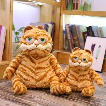 Garfield Gerçekçi Sarı Kedi Yumuşak Dolgulu Peluş Bebek Bebek Aile Arkadaşı Yatak Dekorasyon Yaratıcı Şişman Kedi çocuk oyuncakları Çocuk Hediye