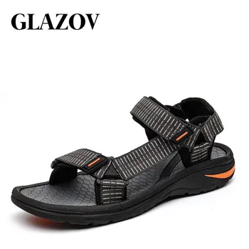 GLAZOV erkek Sandalet Açık rahat ayakkabılar Erkekler için Sandalet Su Geçirmez kaymaz Yürüyüş plaj sandaletleri Erkekler için Hafif Ayakkabı