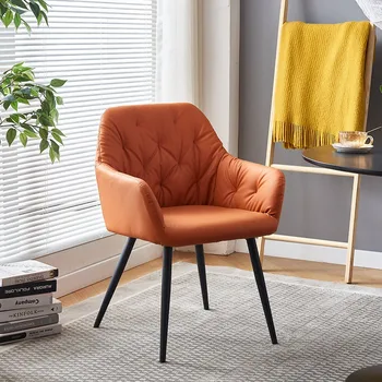 İskandinav ev ışık lüks yemek Sandalyesi kol Dayama boş sandalye Kadife deri kahve sandalyesi Internet ünlü manikür makyaj koltuğu