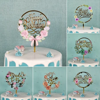 Kek Dekor Renkli Akrilik Yeniden Kullanılabilir Harfler Mutlu Doğum Günü Yıldönümü Topper Cupcake Tatlı Doğum Günü Partisi Malzemeleri Plug-in