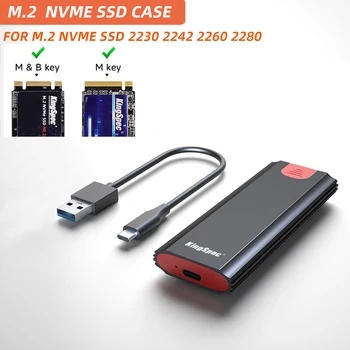 KingSpec M2 NVMe SSD Durumda 10Gbps HDD Kutusu M. 2 NVME SSD USB 3.1 Muhafaza Tip-A Tip-C Kablo için M. 2 SSD OTG İle