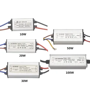 LED Sürücü 10 W 20 W 30 W 50 W 100 W adaptör transformatörü Aydınlatma AC85V-265V to DC25-40V IP66 Güç Kaynağı