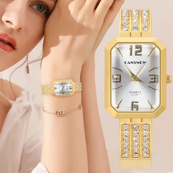 Lüks Marka Gül Altın Bileklik Bileklik Saatler Kadınlar Moda Paslanmaz Çelik Saat Bayanlar İzle Zegarek Damski Relogio Feminino