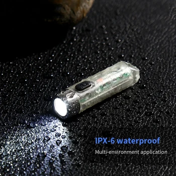 Mini LED Anahtarlık El Feneri USB şarj Edilebilir cep lambası Meşale su geçirmez acil Durum ışığı açık Kamp Balıkçılık İçin Aydınlatma