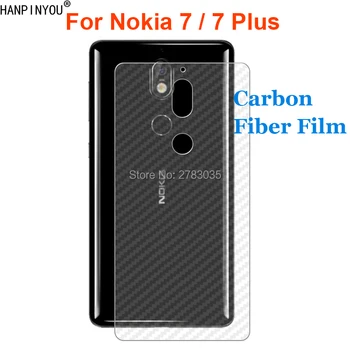 Nokia 7 için Artı 7 Artı Dayanıklı 3D Anti-parmak izi Karbon Fiber Arka Film Arka Ekran Koruyucu Güvenlik (Temperli Cam)