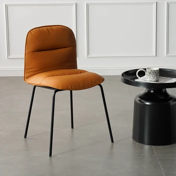 Nordic ışık lüks Minimalist yemek sandalyeleri Modern basit deri sanat sandalye arkalığı ile ev restoran otel Dresser sandalyeler