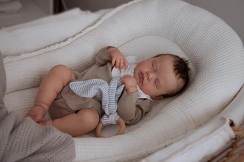 NPK 19 inç Tam vücut silikon vinil Yeniden Doğmuş Bebek Yenidoğan Bebek Boyutu loulou erkek oyuncak bebek 3D Cilt Yüksek kaliteli Hediye