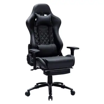 Oyun sandalyesi Ağır Footrest ve Masaj, 350LBS Takviyeli Taban, Yüksek Geri Yarış bilgisayar sandalyesi Ayarlanabilir Bağlantılar