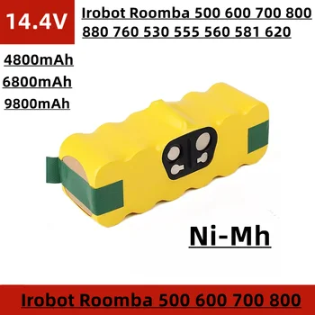 Pil değiştirme için 14.4 V süpürgesi, Ni Mh, 4800 mAh/6800 mAh/9800 mAh, robot Roomba süpürgesi 500, 600, 700, 800, vb