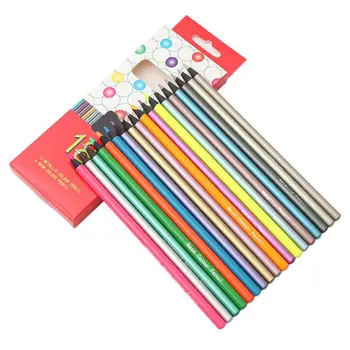 Premium Ahşap Renkli Kalemler 12 Renk Graffiti Kalemler Çocuklar için Öğrenci Yetişkinler Boyama Kitapları Sanatçı Damla Nakliye