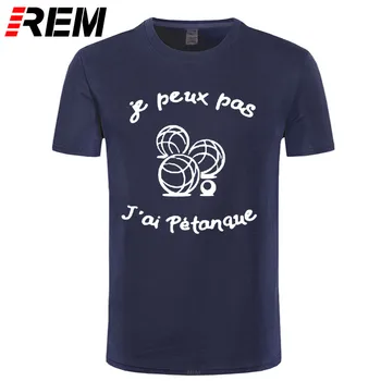 REM tee Komik Fransız Petank boule T Gömlek Erkekler Kısa Kollu Pamuk T-Shirt Mans Camisetas Hediye