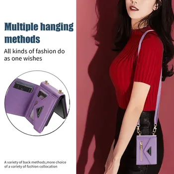 Samsung zflip3 telefon kılıfı Yan Çubuk Fermuarlı kart çantası Çapraz Vücut Askısı zflip4 5G Katlanabilir Ekran Koruyucu kılıf