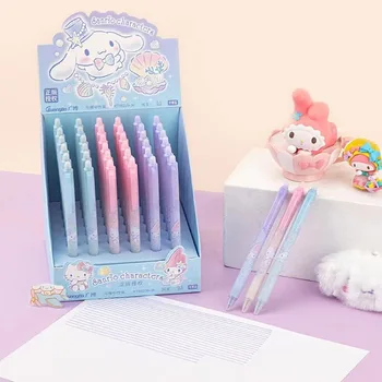 Sanrio Hello Kitty 36 adet Kawaii Okyanus Serisi Silinebilir Jel Kalemler Taze Ve Jöle Renkli Ve Öğrenciler Mavi Moe Silgi Kullanın