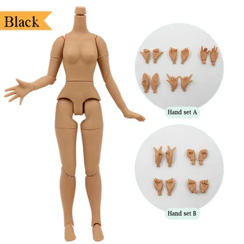 Siyah cilt vücut 8.5 inç 12 Blyth doll Büyük Meme ve meme sabit boyun 1/6 BJD ob24 anime kız