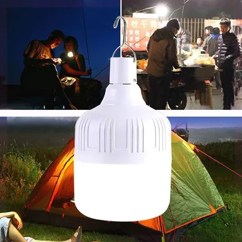 Taşınabilir kamp ışıkları şarj edilebilir lamba led ışık fener acil ampul yüksek güç çadır aydınlatma el feneri ekipmanları ampul