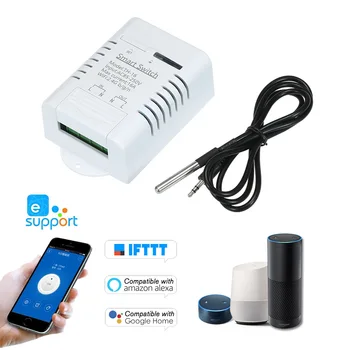 TH - 16 Akıllı Wifi Anahtarı 16A/3000W İzleme Sıcaklık Kablosuz ev Otomasyon Kiti ile Su Geçirmez DS18B20 Sıcaklık Sensörü
