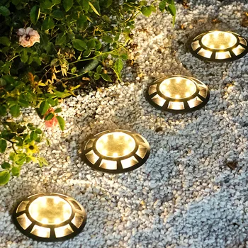 Thrisdar 4 adet/grup güneş zemin ışıkları 16LED açık güneş zemin ışıkları Driveway yolu veranda çim peyzaj dekor