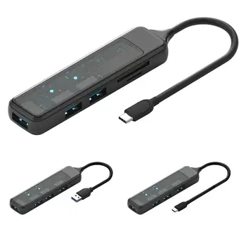 USB Hub Tip-C Genişleme Dock OTG Adaptör Hızlı Veri İletimi İçin SD / TF kart okuyucu Multiport Splitter Dizüstü PC İçin U Disk