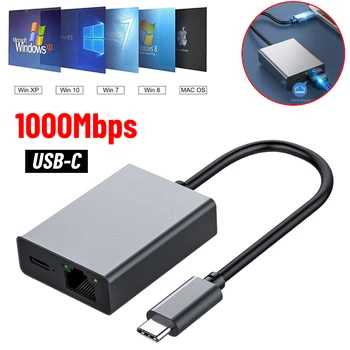 USB Tip-C ethernet adaptörü Ağ Kartı Tip C RJ45 lan kartı 100 / 1000Mbps Lan internet Kablosu cep telefonu laptop onarım istasyonu