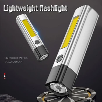 Usb şarjlı el feneri çok güçlü el feneri taktik el feneri ışık LED avcılık dahili pil flaş ışığı el feneri