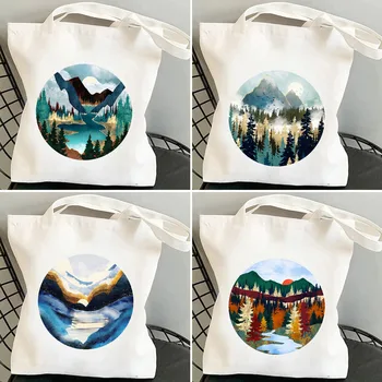 Yaz Günbatımı Gündoğumu Sonbahar Göl Nehir Ay Yıldız Vadisi Orman Kadın bez alışveriş çantası Alışveriş Omuz Alışveriş pamuklu çanta
