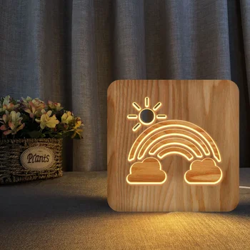 Yeni katı ahşap İçi Boş Yatak Odası Başucu Lambası USB Şarj Edilebilir Gece Lambası Masaüstü dekoratif okuma lambası