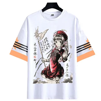 Yeni T-shirt Cardcaptor Sakura T-Shirt Karikatür Kısa Kollu Üst Tee Cosplay T shirt Mürekkep Boyama T Shirt Unisex