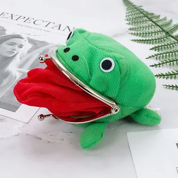 Yenilik Sevimli Anime Kurbağa Cüzdan bozuk para cüzdanı Anahtarlık Sevimli Peluş Kurbağa Karikatür Cosplay Çanta Kadın Çantası Aksesuarları