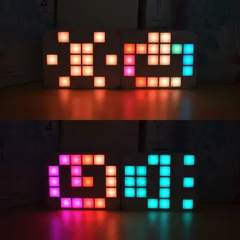 Çok fonksiyonlu LED Serin Müzik spektrum Renkli Palet Saat DIY Elektronik Kiti Dropship