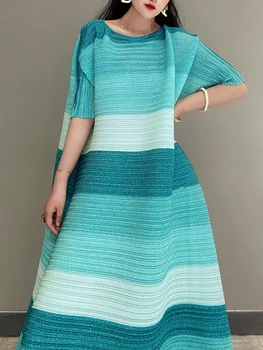 Miyake issey Miyake Pilili Elbise 2022 Yaz Büyük Salıncak Gevşek Kadın Giyim